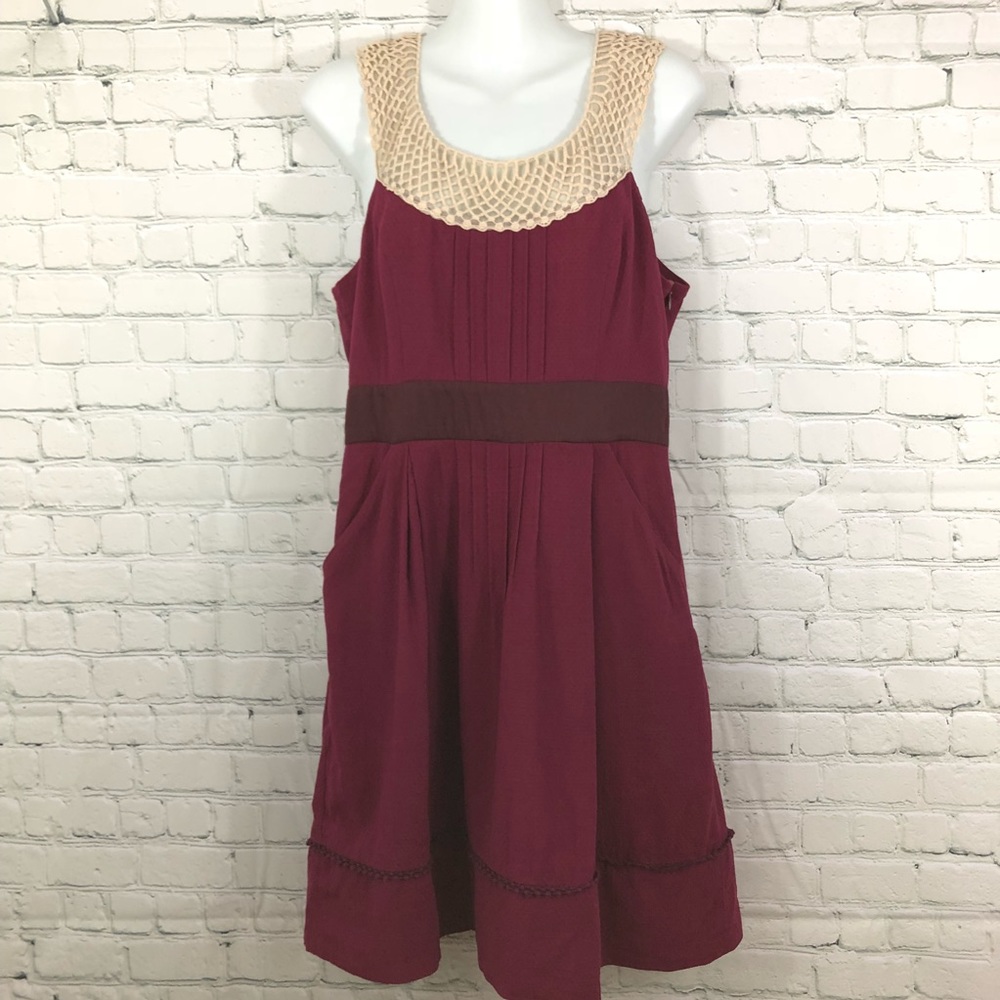 Anthropologie Floreat Betine Plum Dress